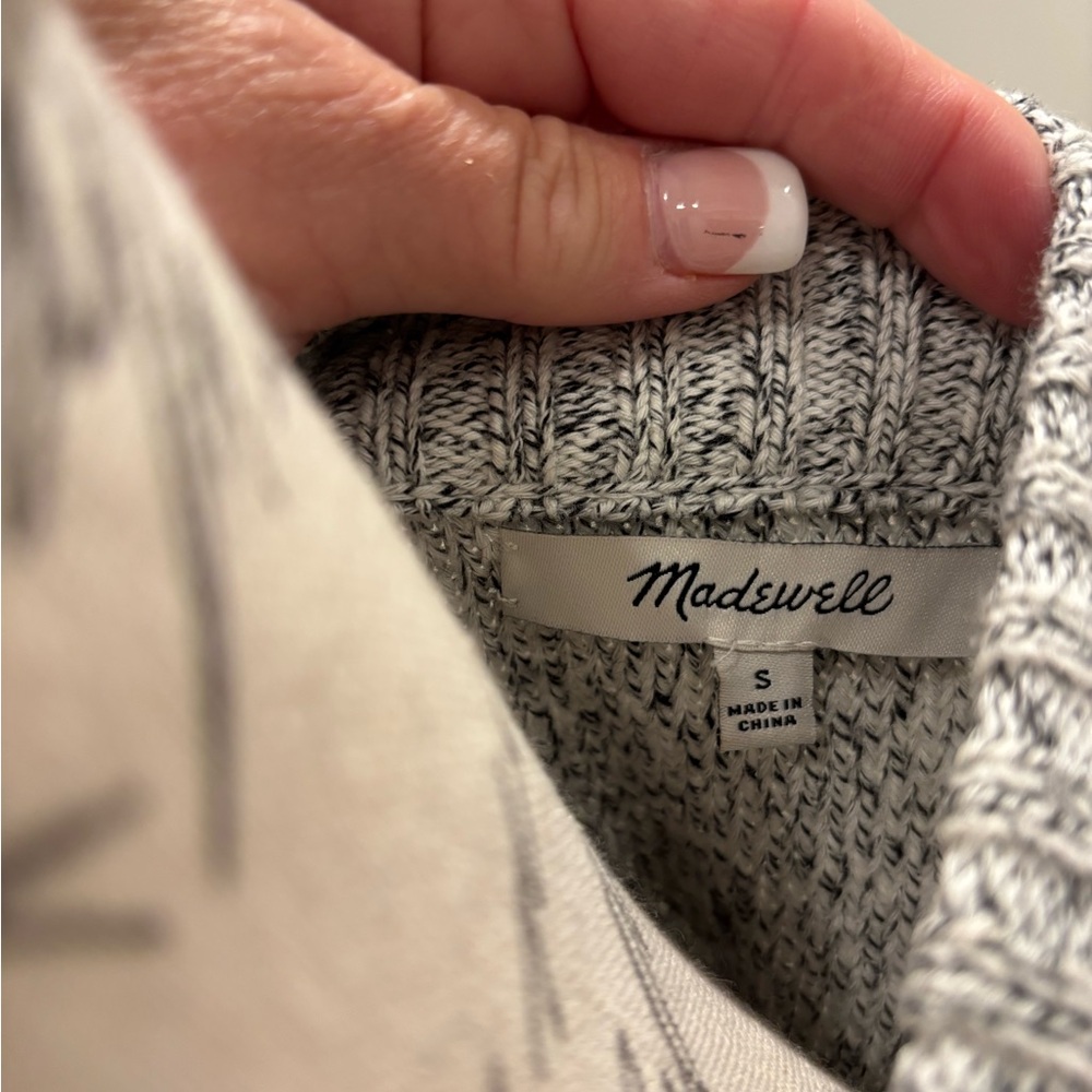 Madewell Heather Gray Button-Front Knit Cardigan with Tortoise Buttons - Picture 5 of 5